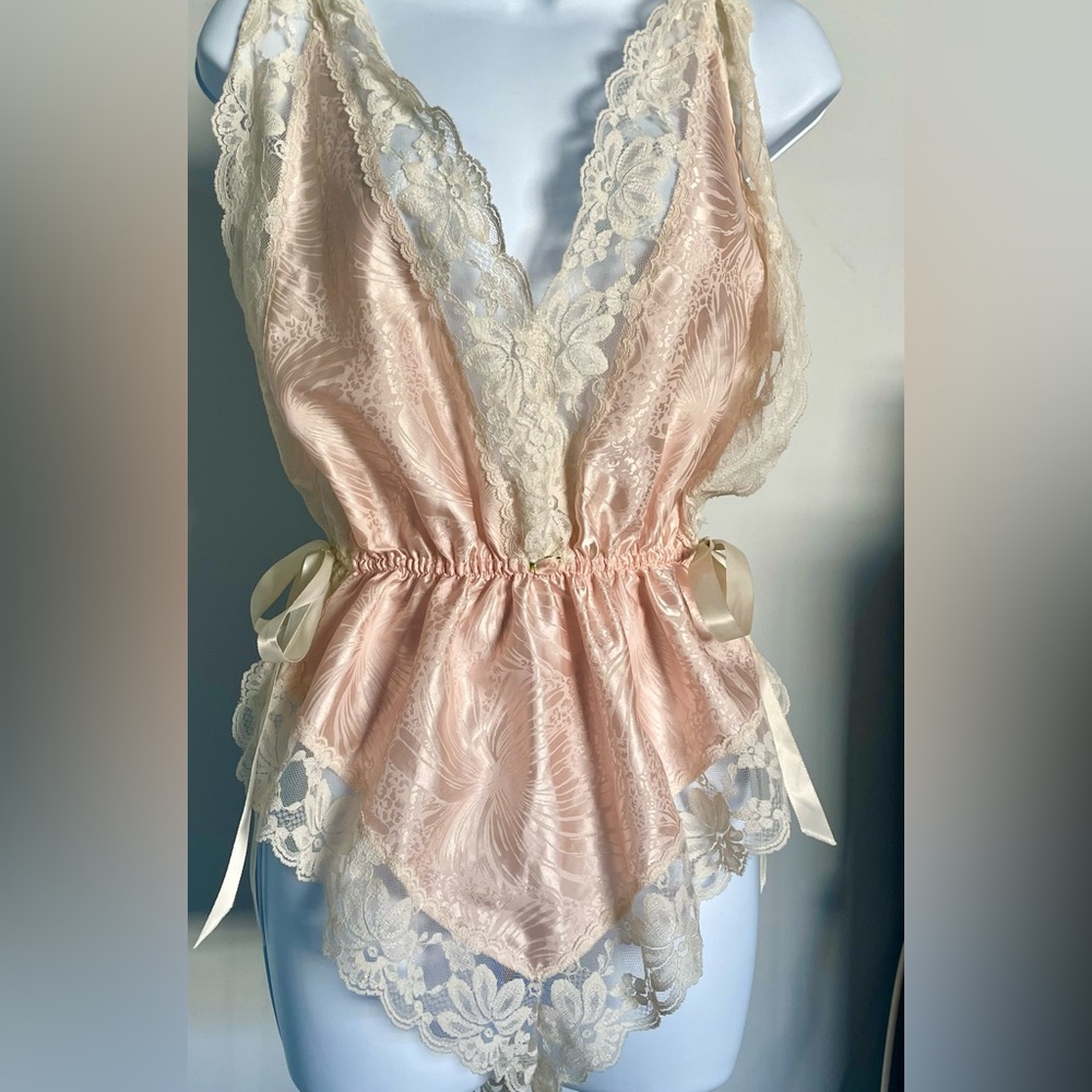 Vintage light peach lingerie teddy